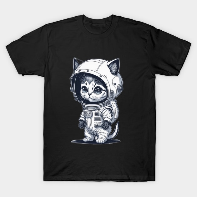 Purrfectly Out of This World: A Cat in a Spacesuit T-Shirt by luxury artista